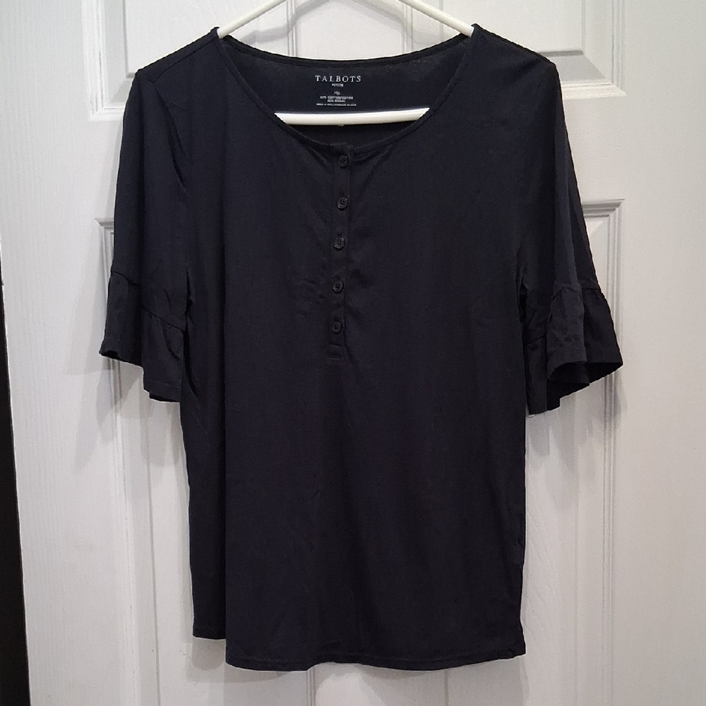 Talbots Charcoal Short Sleeve Top